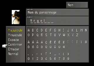 Écran de choix du nom de Angel, la chienne de Linoa