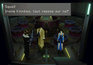 Squall donne un fusil sniper à Irvine. "Tout repose sur toi !"