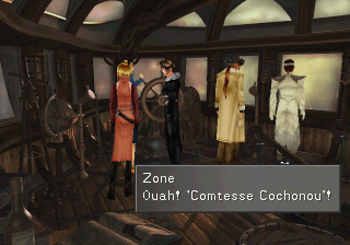 Zone remarque que vous possédez Comtesse Cochonou dans la salle des commandes du navire des SeeDs blancs d'Edea