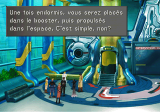 Explication du fonctionnement du lance-pierre géant pour envoyer Squall dans l'espace à Lunar Gate sur le continent d'Esthar