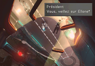 Le président d'Esthar demande à Squall de veiller sur Ellone dans la station spatiale